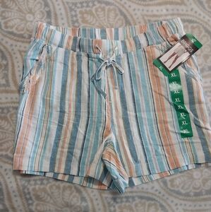Briggs Linen Elastic Waist Shorts.  Very Cute XL